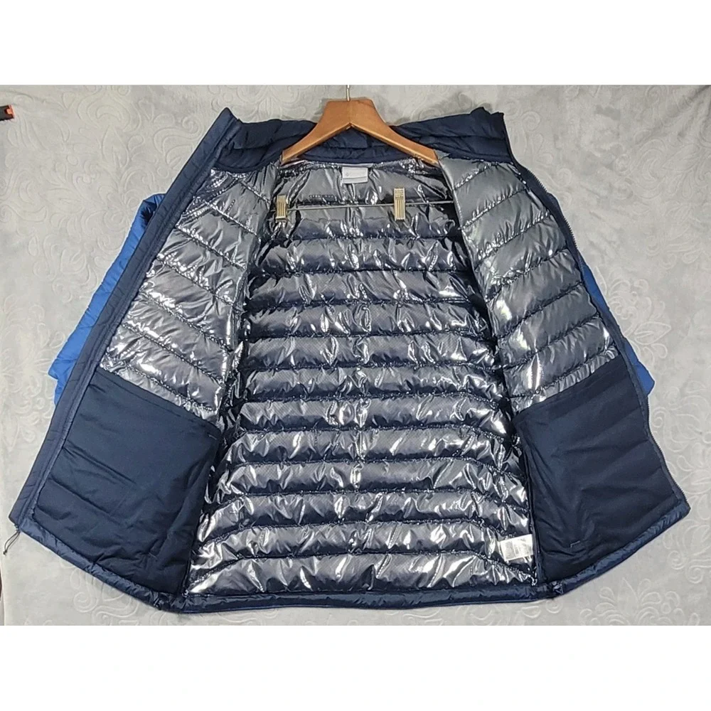 Columbia Men's Powder Lite II Blue Puffer Jacket Size Large Omni-Heat Active Fit